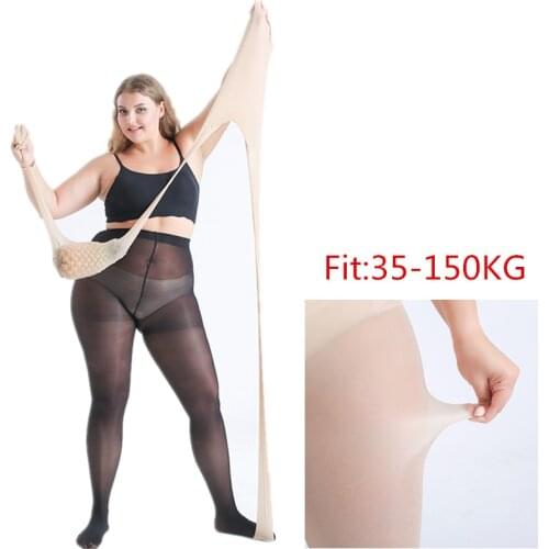 Large Size Pantyhose Women Plus Size Tights Solid Color Breathable Sexy Super Elastic Big Nylon Pantyhose Seamless Pregnant