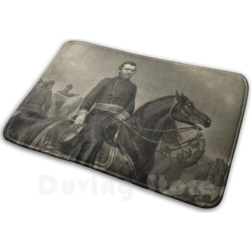 General Grant On Horseback Mat Rug Carpet Anti-Slip Floor Mats Bedroom Civil War Ulysses S Grant Military Us Military Union