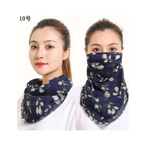 Summer sunscreen and scarf UV protection sun protection neck summer riding scarves veil chiffon women face protective scarf