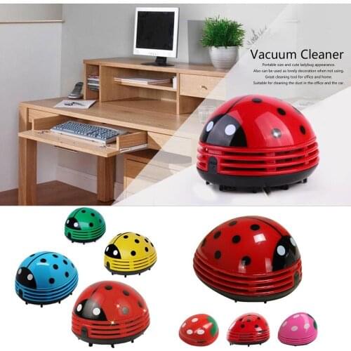 Mini Size Lovely Cute Cartoon Ladybug Shape Desktop Vacuum Cleaner Home Office Keyboard Dust Collector Cleaner