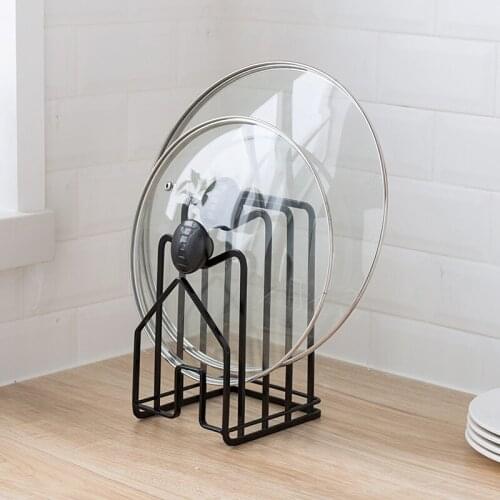 Multifunctional Kitchen Pot Cover Holder Kitchenware Filter Storage Rack Multi Layers Cutting Board Knife Racks