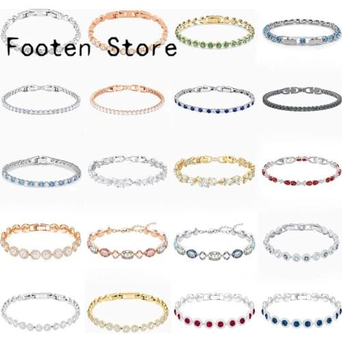 SWA 2021 Fashion Jewelry New Charm Element Round Series Bracelet Luxurious Crystal Ladies All-Match Romantic Jewelry Gift Women