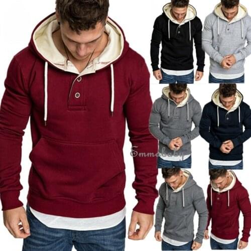 2019 Winter Men Hoodies Pullover Keep Warm Plush Streetwear Men Sweatshirts Solid Black Autumn Hoodie Sportswear Male Sweatshirt