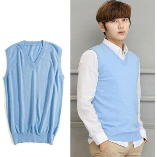 Mens Cashmere Blend Loose Pullover V Neck Knitting Sweaters Jumpers Vest Tops