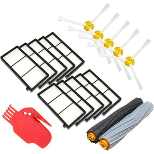 Tangle-Free Debris Extractor Set & Side Brushes & Hepa Filters Replacement For iRobot Roomba 800 Series 870 880 900 Series 980