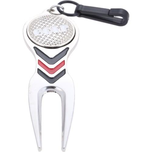 New Golf Divot Repair Tool Pitch Groove Cleaner Pitchfork Putting Green Fork Magnetic Detachable Balls Marker Golf Training Aids
