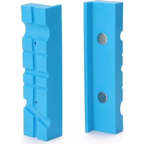 One Pair Metal Vice Jaw Magnetics Soft Pad Accessory Magnetics Protections Strips Anti-skid Anti-scratch Multi-slot Design