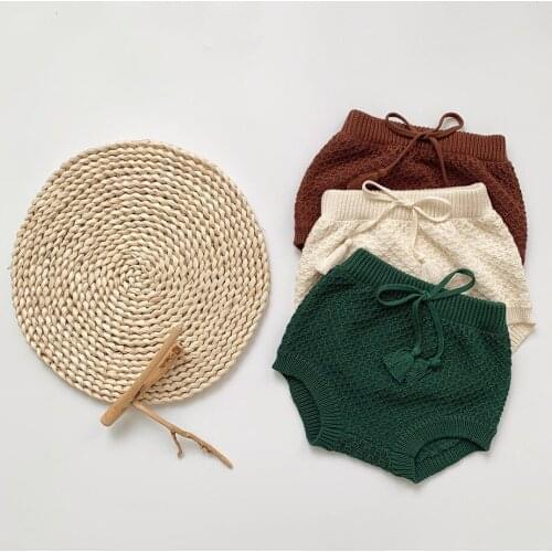 Autumn Winter Bloomers PP Pants Shorts Cute Knitted Cotton Baby Girls Shorts Newborn Sweater Pants Baby Boys Shorts Bloomers