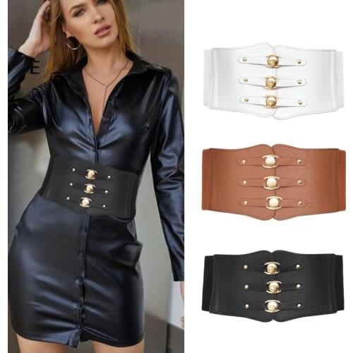 Wide corset belt elastic plus size cummerbunds big belts for women waist dress cummerbunds stretch ceinture femme easy cintos