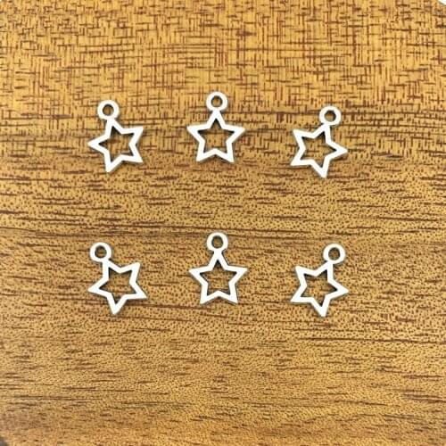20 pieces of hollow five-pointed star charm 12*9.5mm Tibetan silver plated pendant jewelry DIY handmade craft pendant alloy