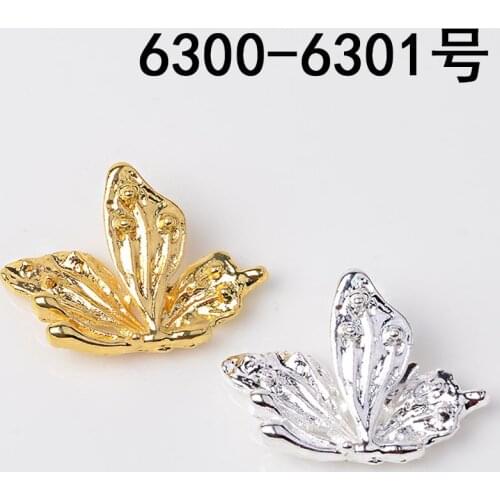 50pcs 18*24mm Gold/silver Color Alloy Material Leaf Branch Charm pendant For Head DIY Wedding Handmade Jewelry Making