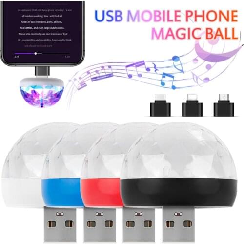 Portable Cell Phone Stage Lights Mini RGB Projection Lamp Party DJ Disco Ball Light Indoor Lamps Club LED Effect Projector