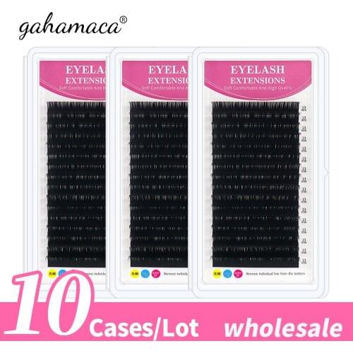 GAHAMACA wholesale 10case High quality mink eyelash extension individual eyelashes natural eyelashes false eyelashes Makeup Tool