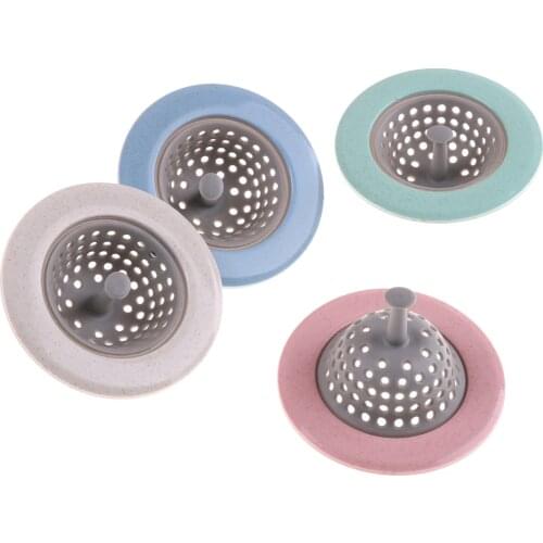 Kitchen Mesh Sink Filter Screen Floor Drain Food Rice Hair Stopper Hand Plug Bath Catcher Plastic Silicone Strainer Cover Tool