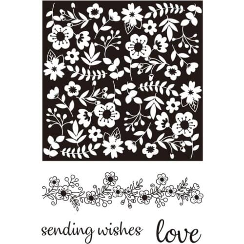 Sending wishes Love Stamps Clear Flower Background Stamp