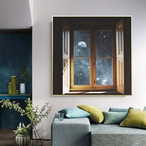 Modern Seascape Canvas Poster Aisle Window Landscape Print Wall Blue Pictures for Living Room Bedroom Nordic Painting Home Decor