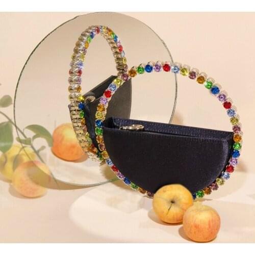 2020 new womens bag PU Circular Diamonds Fashion Solid ladies hand bags evening clutch bags luxury designer bags high quality