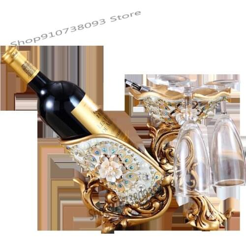 European Style Wine Rack Creative Red Wine Rack Resin Living Room Household Wine Cabinet Cabinet Decoration Decoration Empty Win