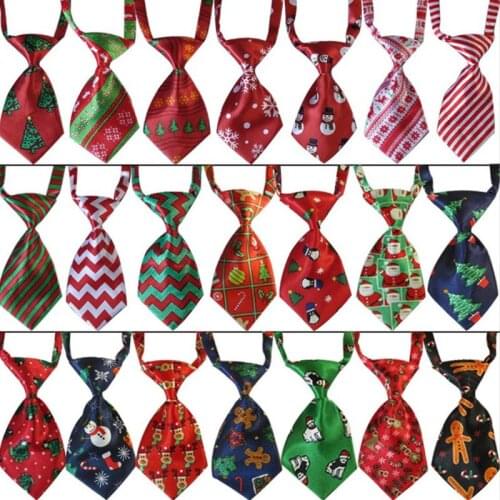 10PCS Pet Christmas Bow Ties Cat Dog Xmas Neckties Pupply Bowties Collar Decor T3LE