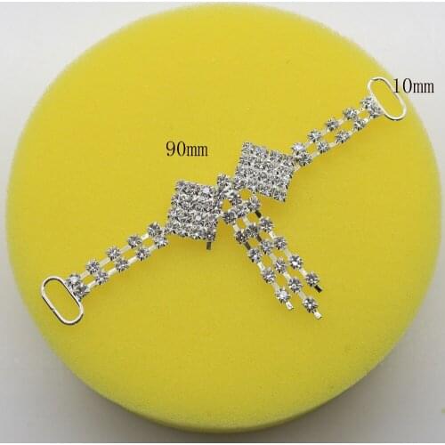 2pcs/Set Crystal Rhinestone Bikini Swimwear Chain Connectors/ Buckle Metal Chain Buttons For Swimwear, factory free shipping