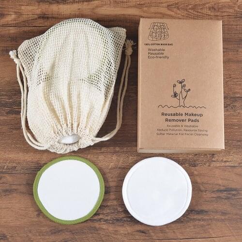 20 Piece Women Makeup Remover Pads Washable Rounds Clean Facial 3 Layers Cotton Reusable Demaquillant Lavable with 100% Mash Bag