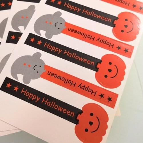 216pcs 9.5x3cm HALLOWEEN PUMPKIN AND GHOST sealing label sticker, Item No. FE20
