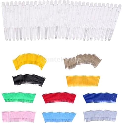 30 Pieces Universal Plastic 2BA Dart Shafts Replacement Dart Stems for Soft Tip Darts and Steel Tip Darts Assorted Color