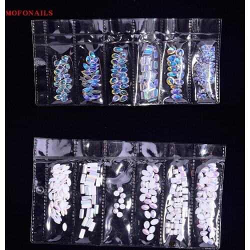 6 Style/Bag 3D Nail Jewelry Rhinestone Flat-Back Luxury AB Pearl Rainbow Nail Crystal Rhinestone ST01 Nail Rhinestone Decoration