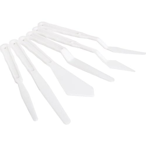 6PCS/Set Plastic Painting Knife Spatula Palette Knife Oil Painting Accessories Color Mixing for Oil Canvas Acrylic Painting