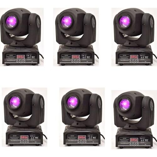 6pcs/lot Mini 30W RGBW LED Gobos Moving Head Stage Light DMX Professional 9/11 CH Party Disco Show DJ Club Lighting