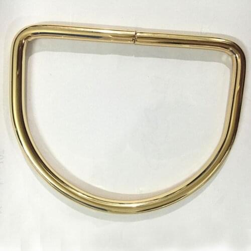 9cm Gold Plated Metal D Rings , Unwelded Ring