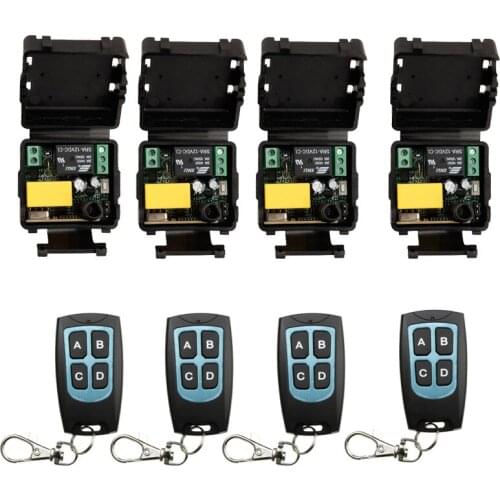 AC 220 V 1 channel 10A RF mini Wireless Remote Control Receiver & transmitter home intelligent power system