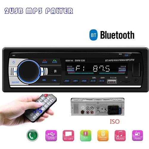 Autoradio Bluetooth Car Stereo Radio FM Aux Input Receiver Car audio SD USB 12V In-dash 1 din Car MP3 Multimedia Player Charge