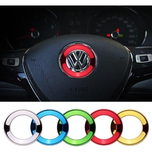 Car Steering Wheel Logo Circle Trim Sticker for Volkswagen VW Golf 4 5 Polo Jetta Mk6 Tiguan Passat Accessories