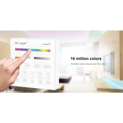 Free shipping Milight B4 4-Zone RGBW RGB RGBW+CCT Smart Panel Remote Controller for led strip lights lamp bulb led tape ribbon