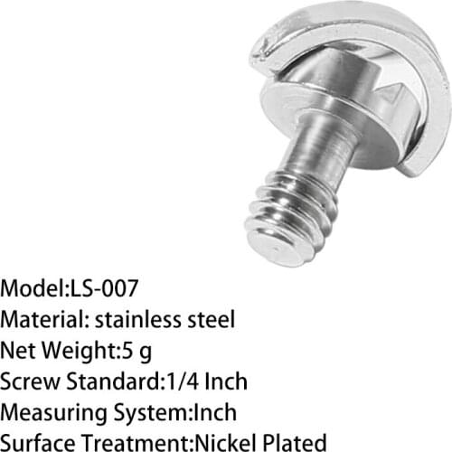 Bexin Stainless steel 1/4 "d-ring safely Camera Screw for DSLR Camera Tripod quick release Plate Connect the tripod and camera