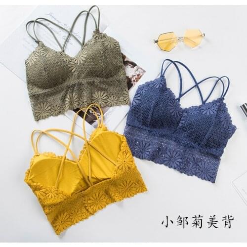 3D Sexy lace girl Lingerie Seamless vest Sport Bra Backless Strapless Top Bra Push Up Bralette Brassiere Women Underwear wrapped