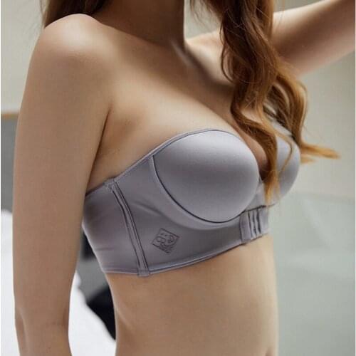 Women Sexy Push Up Bra Front Closure Strapless Lingerie Bralette Invisible Bras Underwear 1/2 Cup Seamless Brassiere ABC Cup