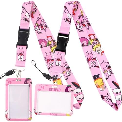DZ1355 New Anime Dog Pink Lanyards for Key Neck Strap For Card Badge Gym Key Chain Lanyard Key Holder DIY Hang Rope Keychain