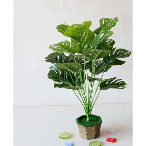 Artificial Plants Green Palm Leaves Monstera Home Garden Living Room Bedroom Balcony Decoration Tropical Plastic Fake Plant Long