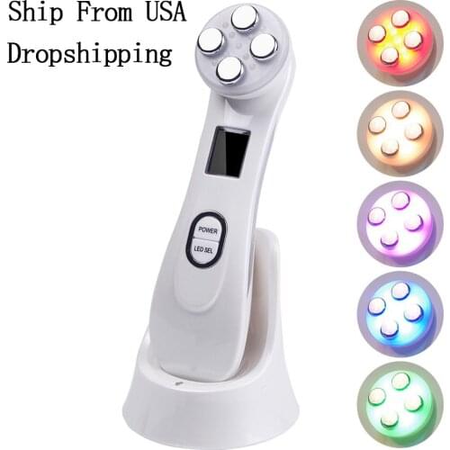 Face Massager Facial Mesotherapy Electroporation RF Radio Frequency LED Photon Face Lifting Tighten Wrinkle Removal Skin Care