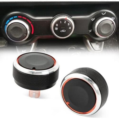 Car Interior Air conditioning Knob Cover sticker for KIA RIO K2 KXROCSS 2017-2019 Car Styling 2 PCS ABS Plastic Cover sticker