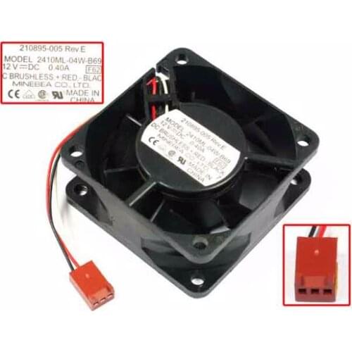 NMB-MAT 2410ML-04W-B69 F62 DC 12V 0.40A 60x60x25mm 2-Wire Server Cooling Fan
