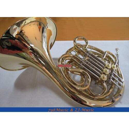 Newest 4-Key Double Bb/F French Horn Gold Lacquer With Case