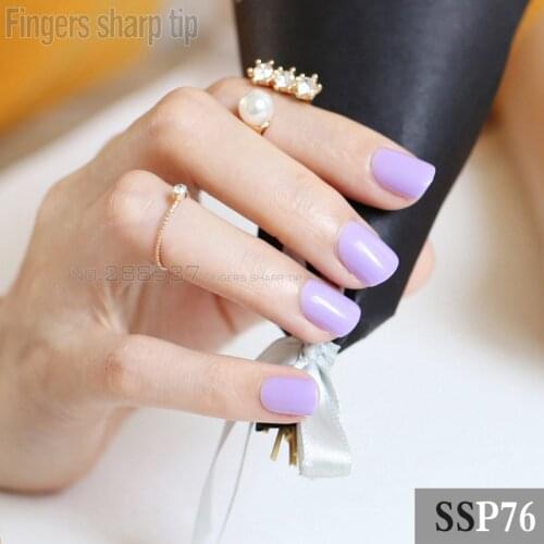 2017 new 24pcs false nails Violet candy Light purple short paragraph round square head comfortable multicolor all wrapped SSP76