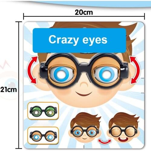 Novelty Crazy Eyes Toy Creative Children Party Funny Prank Glasses Novelty Glasses Toys For Halloween Chrismas Gift Gag Toys