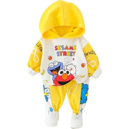 Spring Fashion Baby Clothes Children Boys Girls Cartoon Hoodies Pants 2pcs/sets Kids Infant Clothing Toddler Cotton Sportswear