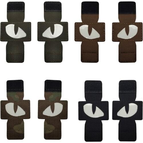Cat Eyes Morale Nightlight Fluorescent Patch Military Army Evil-Eyes Luminous Glow in The Dark Travel Backpack Hat Tags