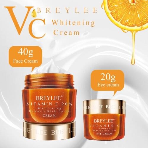 BREYLEE Vitamin C Whitening Eye Cream Face Cream Set Remove Dark Circle Freckle Firming Moisturizing Anti-Wrinkle Face Skin Care