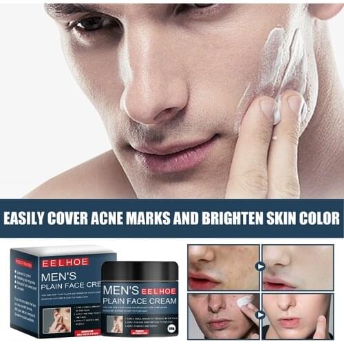 Whitening Cream for Men Non-Greasy Face Acne Blackhead Spots Concealer Primer Makeup Foundation Cosmetics for Daily -VL16